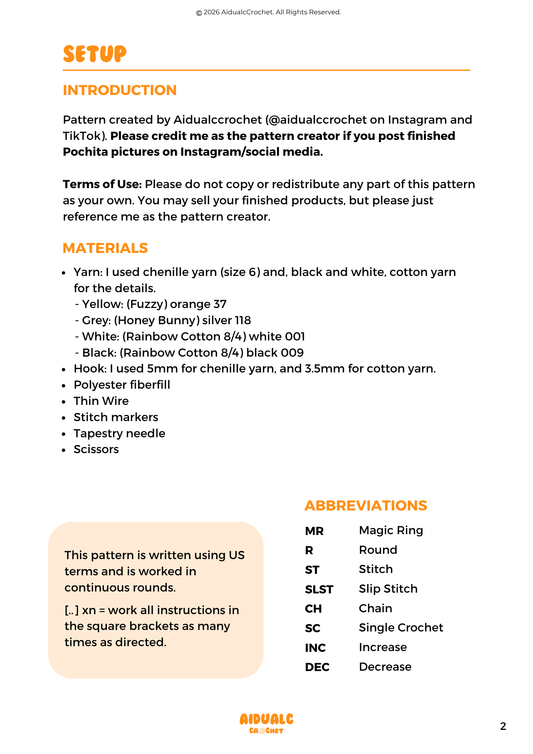 Pochita Crochet PDF Pattern