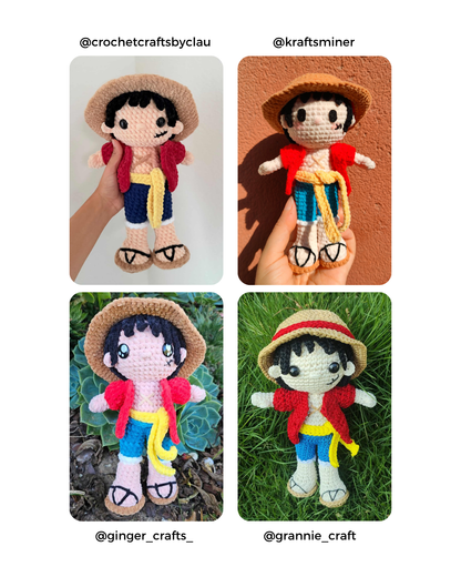 Luffy Crochet PDF Pattern