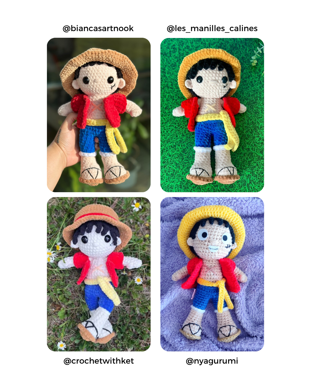 Luffy Crochet PDF Pattern