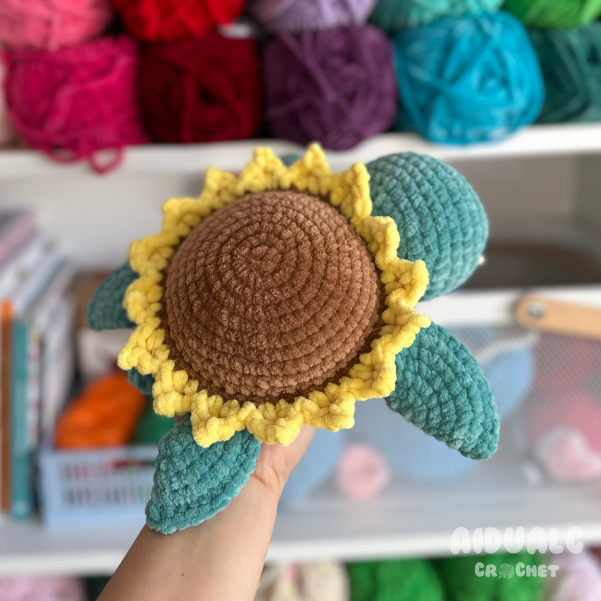 Tortuga Marina Gira-sol Amigurumi
