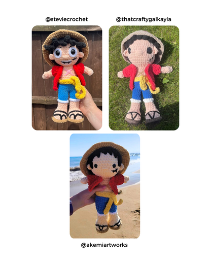 Luffy Crochet PDF Pattern